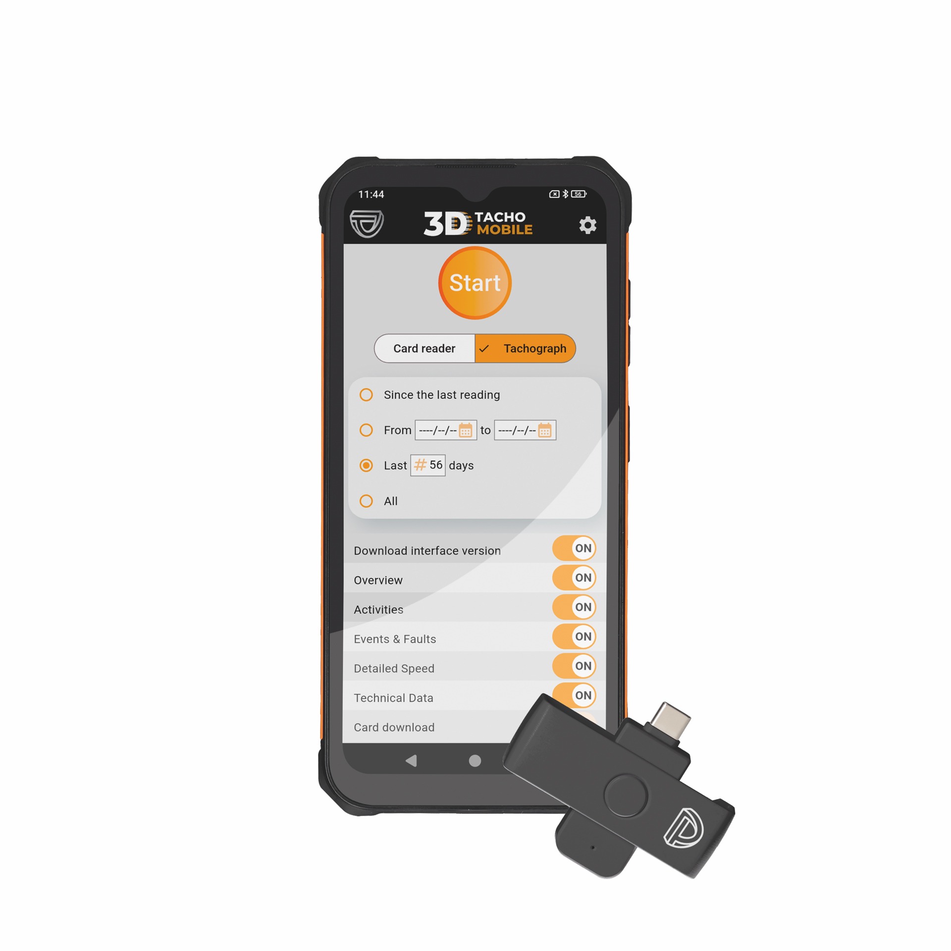 Συσκευή 3D Tacho Mobile και αναγνώστης κάρτας